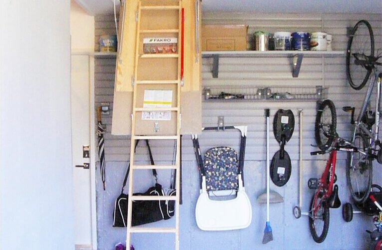 retractable attic ladder garage mezzanine