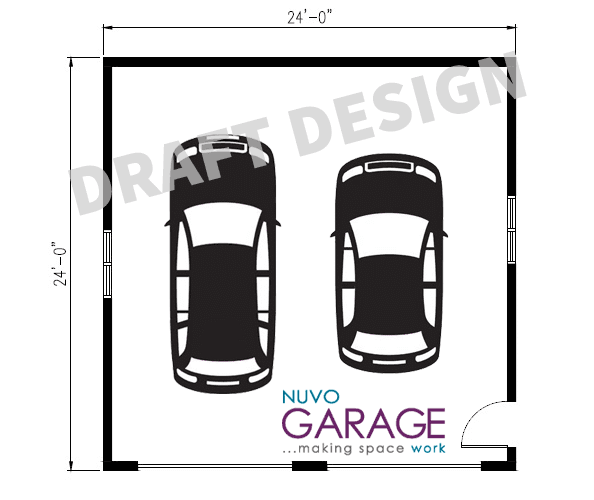 standard 2 car garage blueprint - Nuvo Garage