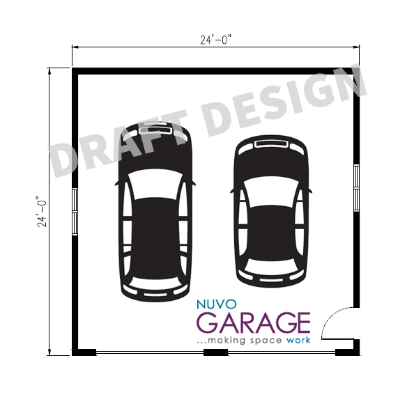 standard 2 car garage blueprint - Nuvo Garage
