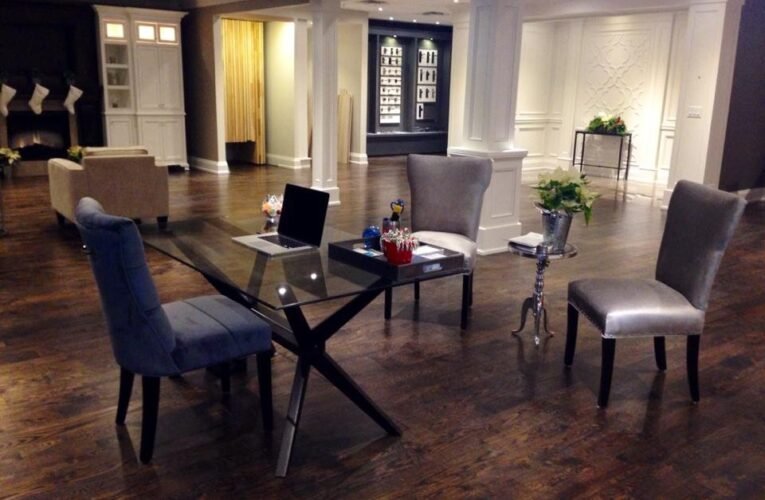 nuvo garage avenue decor interior design showroom gta toronto newmarket ontario dining area kitchen front door display