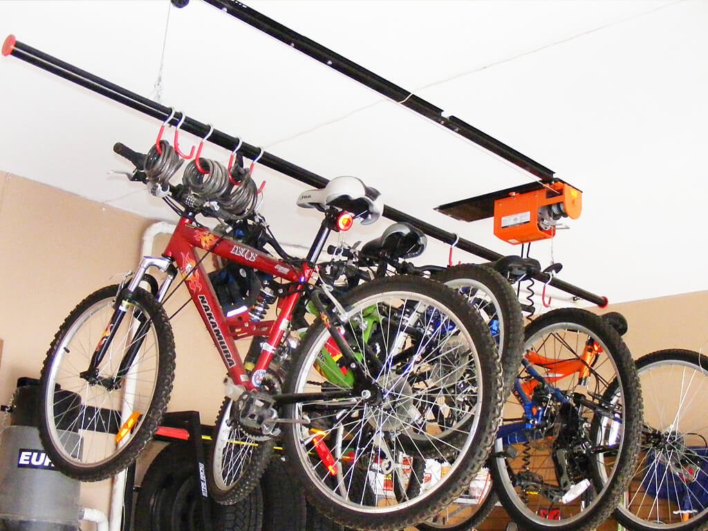 bike storage solutions - bicycle storage ceiling lift — Nuvo Garage