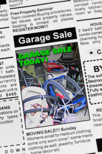 spring cleaning - garage sale today