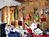 Thomas transformation 2 car garage beaches 190x143 slatwall organizers hooks garden tools before