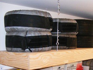 tire storage solutions - custom overhead tire storage platform