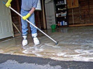 washing garage floor